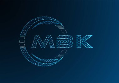MBK düşük poli harfli logo vektör tasarımı. MBK düşük poli logo tasarımı. Düşük polyester logo.