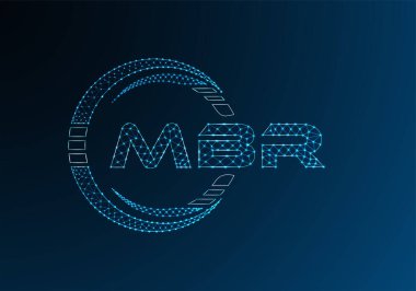 MBR düşük poli harfli logo vektör tasarımı. MBR düşük poli logo tasarımı. Düşük polyester logo.