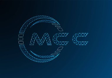 MCC düşük poli harfli logo vektör tasarımı. MCC düşük polyester logo tasarımı. Düşük polyester logo.