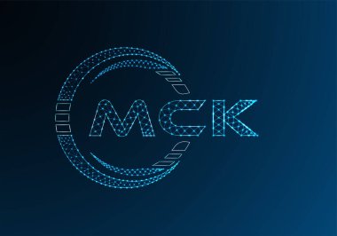 MCK düşük poli harfli logo vektör tasarımı. MCK düşük polyester logo tasarımı. Düşük polyester logo.