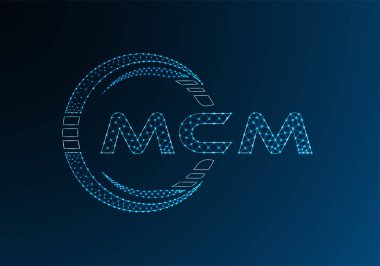 MCM düşük poli harfli logo vektör tasarımı. MCM düşük polyester logo tasarımı. Düşük polyester logo.