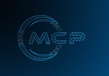 MCP düşük poli harfli logo vektör tasarımı. MCP düşük polyester logo tasarımı. Düşük polyester logo.