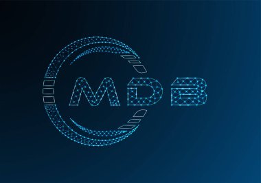 MDB düşük poli harfli logo vektör tasarımı. MDB düşük polyester logo tasarımı. Düşük polyester logo.