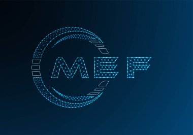 MEF düşük poli harfli logo vektör tasarımı. MEF düşük poli logo tasarımı. Düşük polyester logo.