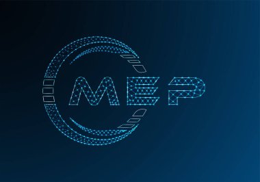 MEP düşük poli harfli logo vektör tasarımı. MEP düşük poli logo tasarımı. Düşük polyester logo.