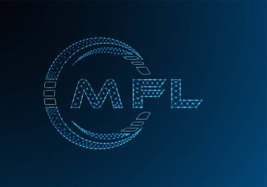 MFL düşük poli harfli logo vektör tasarımı. MFL düşük polyester logo tasarımı. Düşük polyester logo.