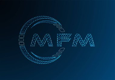 MFM düşük poli harfli logo vektör tasarımı. MFM düşük polyester logo tasarımı. Düşük polyester logo.