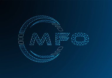 MFO düşük poli harfli logo vektör tasarımı. MFO düşük poli logosu tasarımı. Düşük polyester logo.