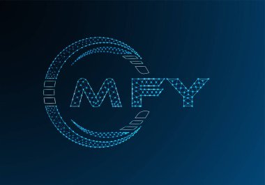 MFY düşük poli harfli logo vektör tasarımı. MFY düşük polyester logo tasarımı. Düşük polyester logo.