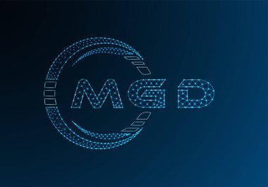 MGD düşük poli harfli logo vektör tasarımı. MGD düşük polyester logo tasarımı. Düşük polyester logo.
