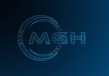 MGH düşük poli harfli logo vektör tasarımı. MGH düşük polyester logo tasarımı. Düşük polyester logo.