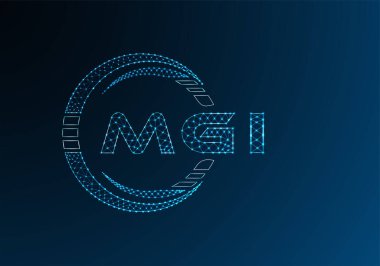 MGI düşük poli harfli logo vektör tasarımı. MGI düşük polyester logo tasarımı. Düşük polyester logo.