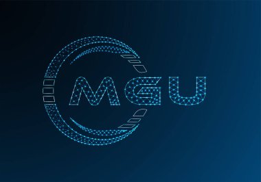 MGU düşük poli harfli logo vektör tasarımı. MGU düşük polyester logo tasarımı. Düşük polyester logo.