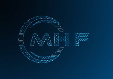 MHF düşük poli harfli logo vektör tasarımı. MHF düşük polyester logo tasarımı. Düşük polyester logo.