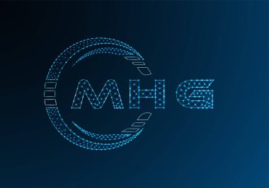 MHG düşük poli harfli logo vektör tasarımı. MHG düşük polyester logo tasarımı. Düşük polyester logo.