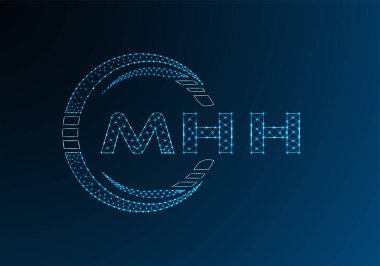 MHH düşük poli harfli logo vektör tasarımı. MHH düşük poli logo tasarımı. Düşük polyester logo.