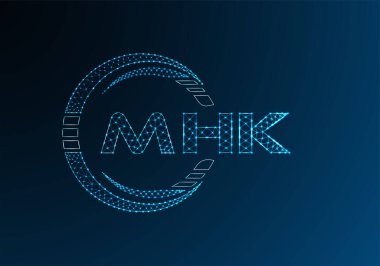 MHK düşük poli harfli logo vektör tasarımı. MHK düşük polyester logo tasarımı. Düşük polyester logo.