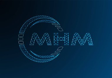 MHM düşük poli harfli logo vektör tasarımı. MHM düşük poli logo tasarımı. Düşük polyester logo.