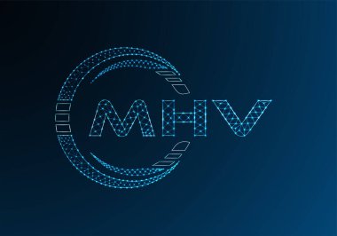 MHV düşük poli harfli logo vektör tasarımı. MHV düşük polyester logo tasarımı. Düşük polyester logo.