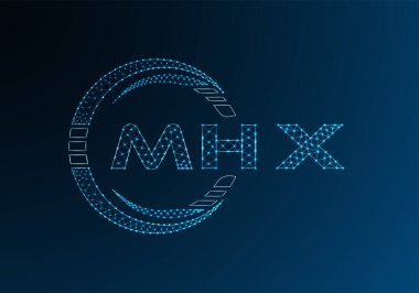 MHX düşük poli harfli logo vektör tasarımı. MHX düşük poli logo tasarımı. Düşük polyester logo.