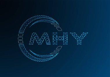 MHY düşük poli harfli logo vektör tasarımı. MHY düşük polyester logo tasarımı. Düşük polyester logo.