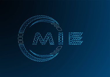 MIE düşük poli harfli logo vektör tasarımı. MIE düşük polyester logo tasarımı. Düşük polyester logo.