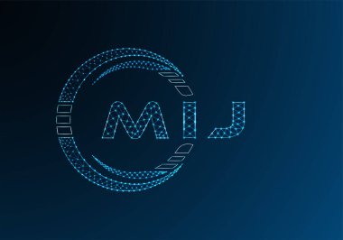 MIJ düşük poli harfli logo vektör tasarımı. MIJ düşük polyester logo tasarımı. Düşük polyester logo.