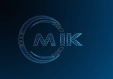 MIK düşük poli harfli logo vektör tasarımı. MIK alt poli logo tasarımı. Düşük polyester logo.