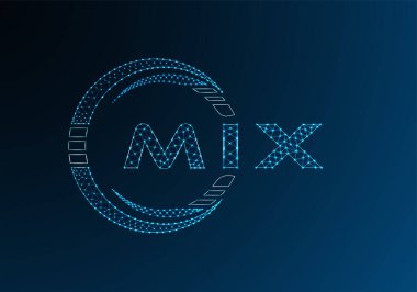 MIX düşük poli harfli logo vektör tasarımı. MIX düşük polyester logo tasarımı. Düşük polyester logo.