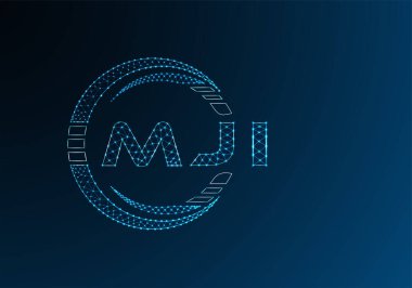 MJI düşük poli harfli logo vektör tasarımı. MJI düşük polyester logo tasarımı. Düşük polyester logo.