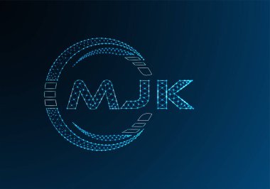 MJK düşük poli harfli logo vektör tasarımı. MJK düşük polyester logo tasarımı. Düşük polyester logo.