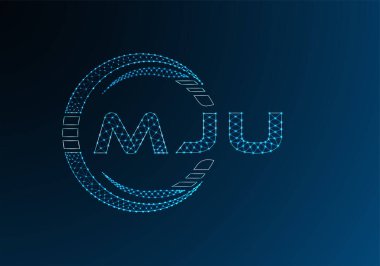 MJU düşük poli harfli logo vektör tasarımı. MJU düşük polyester logo tasarımı. Düşük polyester logo.