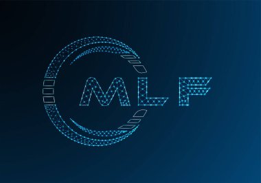 MLF düşük poli harfli logo vektör tasarımı. MLF düşük polyester logo tasarımı. Düşük polyester logo.