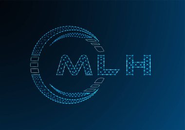 MLH düşük poli harfli logo vektör tasarımı. MLH düşük polyester logo tasarımı. Düşük polyester logo.