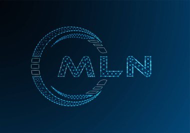 MLN düşük poli harfli logo vektör tasarımı. MLN düşük polyester logo tasarımı. Düşük polyester logo.