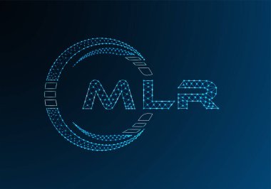 MLR düşük poli harfli logo vektör tasarımı. MLR düşük polyester logo tasarımı. Düşük polyester logo.