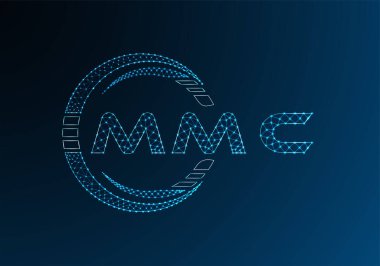 MMC düşük poli harfli logo vektör tasarımı. MMC düşük polyester logo tasarımı. Düşük polyester logo.