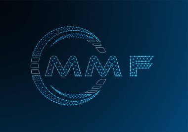 MMF düşük poli harfli logo vektör tasarımı. MMF düşük polyester logo tasarımı. Düşük polyester logo.