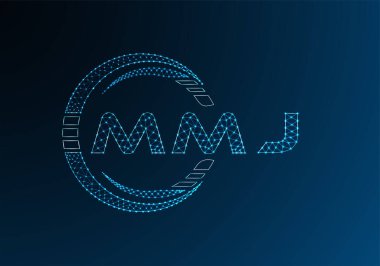 MMJ düşük poli harfli logo vektör tasarımı. MMJ düşük polyester logo tasarımı. Düşük polyester logo.