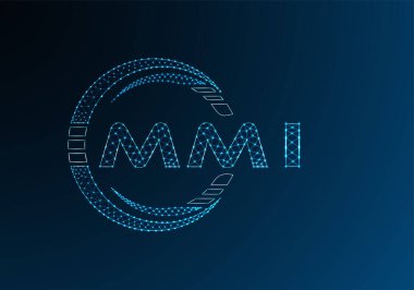 MMI düşük poli harfli logo vektör tasarımı. MMI düşük polyester logo tasarımı. Düşük polyester logo.