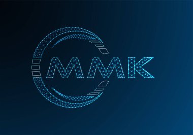 MMK düşük poli harfli logo vektör tasarımı. MMK düşük polyester logo tasarımı. Düşük polyester logo.