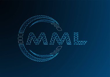 MML düşük poli harfli logo vektör tasarımı. MML düşük polyester logo tasarımı. Düşük polyester logo.