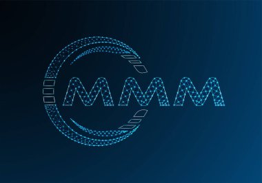 MMM düşük poli harfli logo vektör tasarımı. MMM düşük polyester logo tasarımı. Düşük polyester logo.