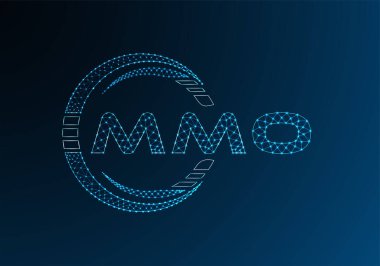 MMO düşük poli harfli logo vektör tasarımı. MMO düşük polyester logo tasarımı. Düşük polyester logo.