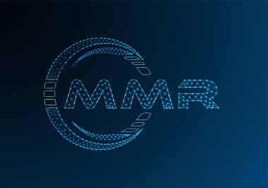 MMR düşük poli harfli logo vektör tasarımı. MMR düşük polyester logo tasarımı. Düşük polyester logo.