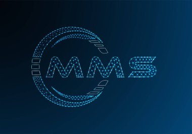 MMS düşük poli harfli logo vektör tasarımı. MMS düşük poli logo tasarımı. Düşük polyester logo.