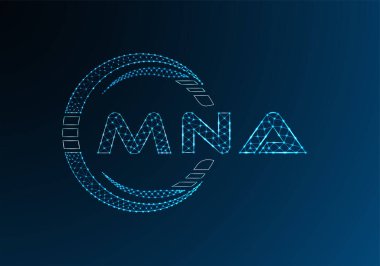 MNA düşük poli harfli logo vektör tasarımı. MNA düşük poli logo tasarımı. Düşük polyester logo.