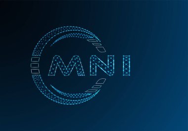 MNI düşük poli harfli logo vektör tasarımı. MNI düşük polyester logo tasarımı. Düşük polyester logo.