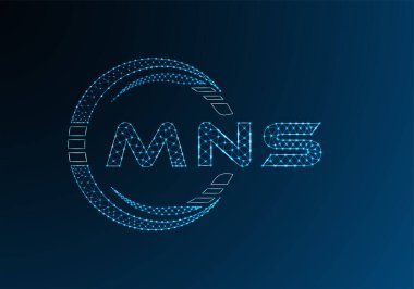 MNS düşük poli harfli logo vektör tasarımı. MNS düşük polyester logo tasarımı. Düşük polyester logo.