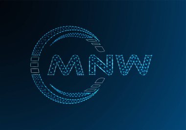 MNW düşük poli harfli logo vektör tasarımı. MNW düşük polyester logo tasarımı. Düşük polyester logo.